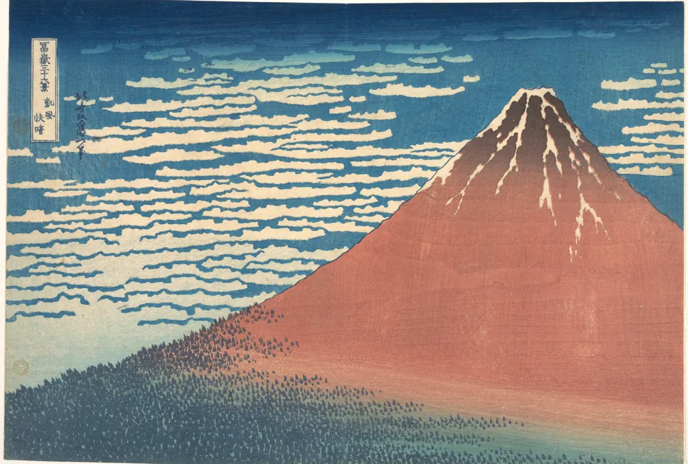 Katsushika Hokusai, South Wind, Clear Sky (Red Fuji)